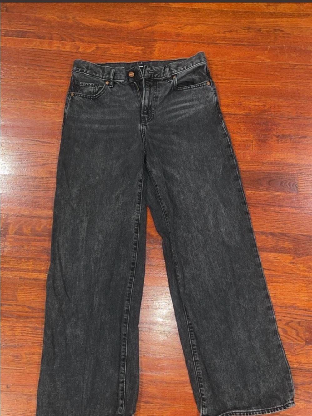 Express Wide Leg High-Rise Jeans - Washed Black